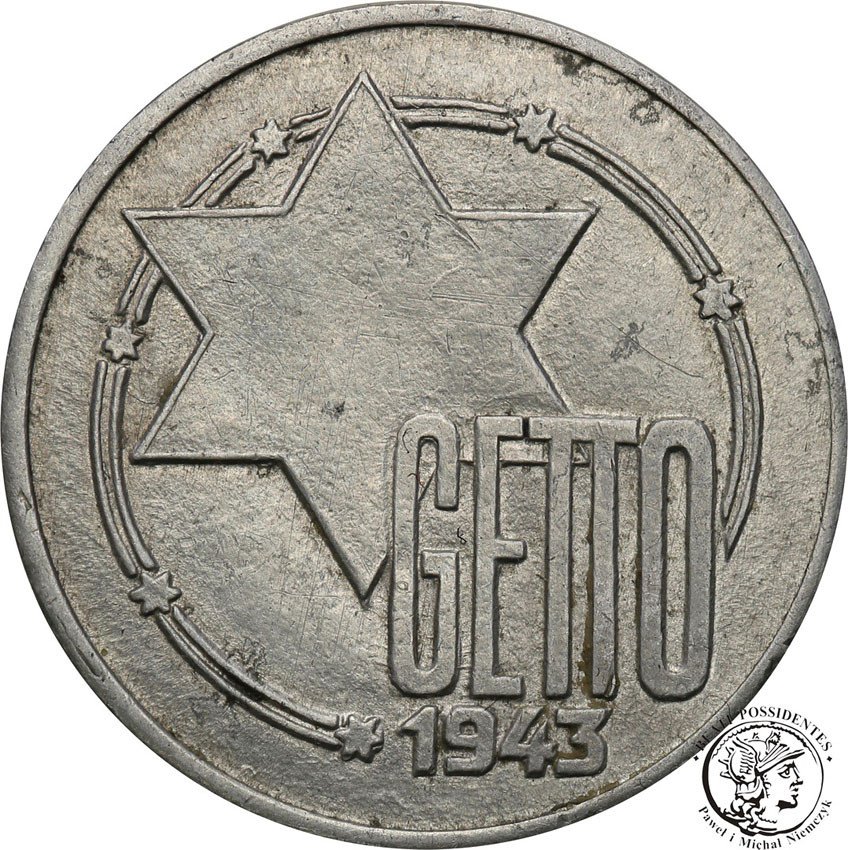 Getto Łódź. 10 Marek 1943 aluminium - odmiana 2/1